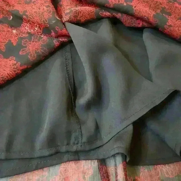 Jaclyn Smith Skirt Womens 1X Black Red Lined Side Zip Whimsygoth Witchy - Picture 5 of 14